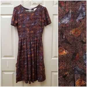 Lularoe Amelia dress, bird print